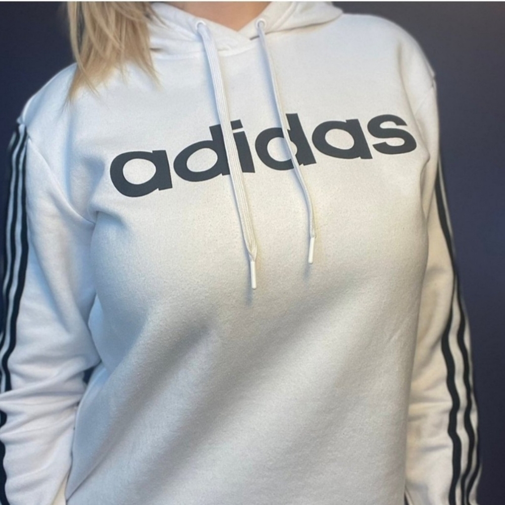Adidas white hoodie sweatshirt